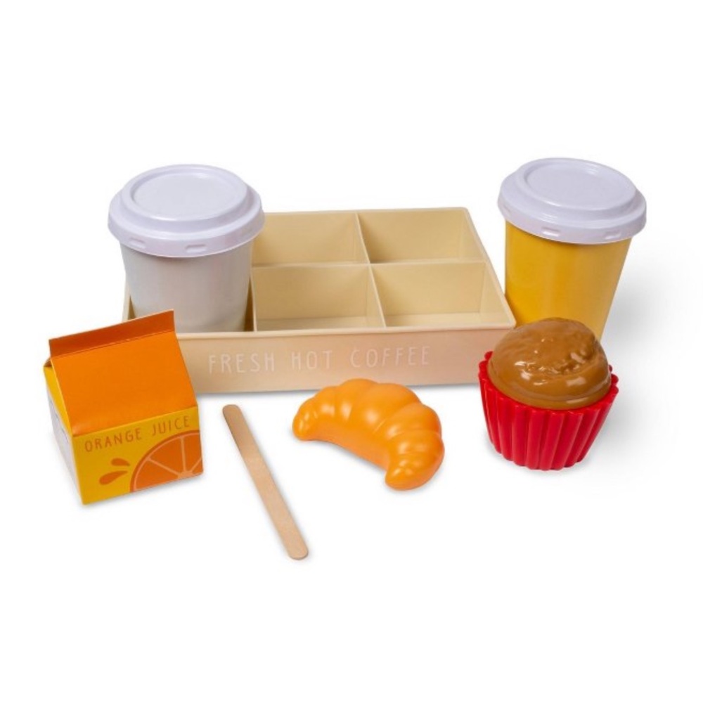 New Imaginative Play Cafe Tray w/ Toy Coffee & Pastry Set Target Bullseye